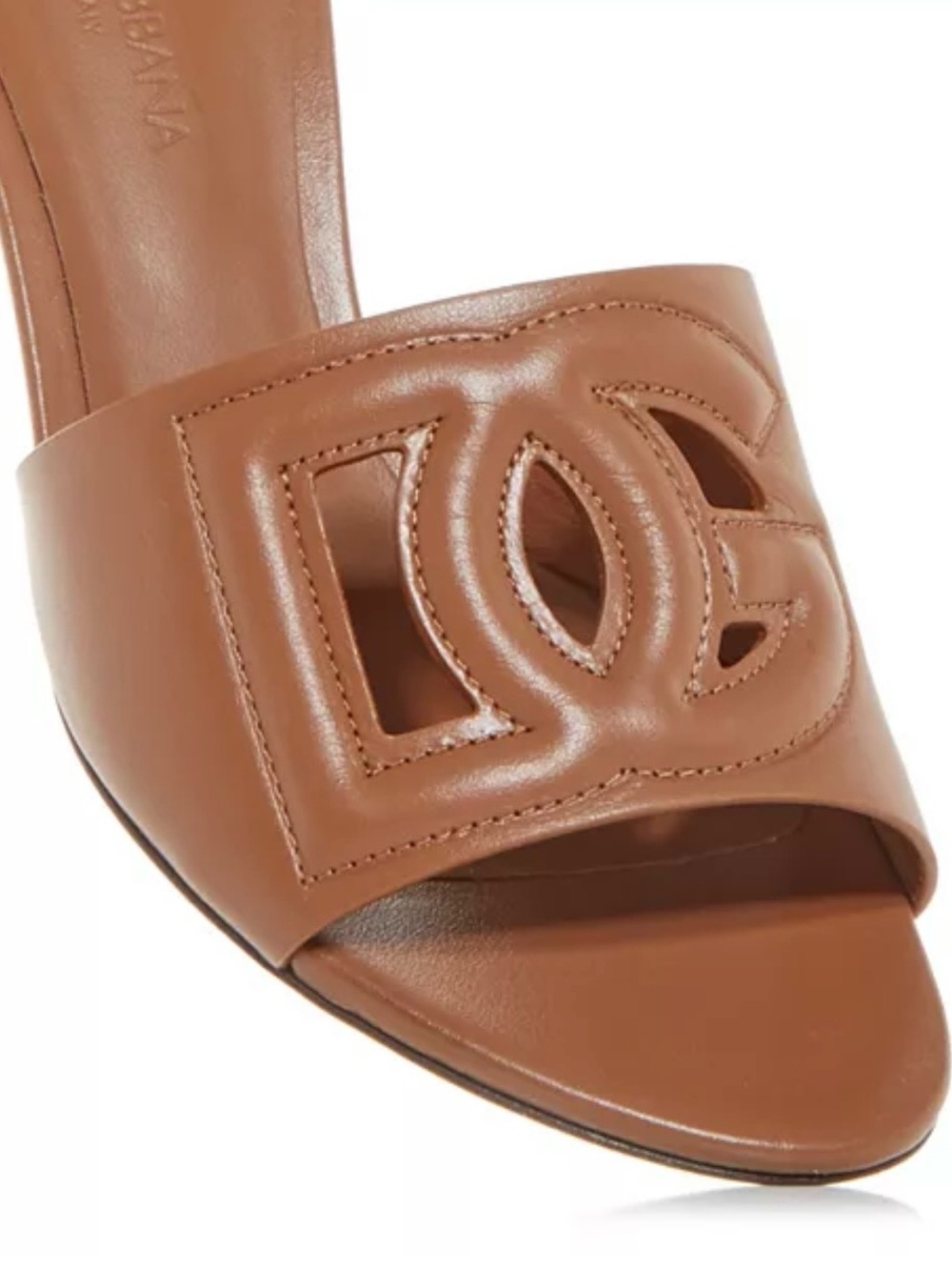 Dolce & Gabbana Brown Leather Slide Sandals - Picture 5 of 15
